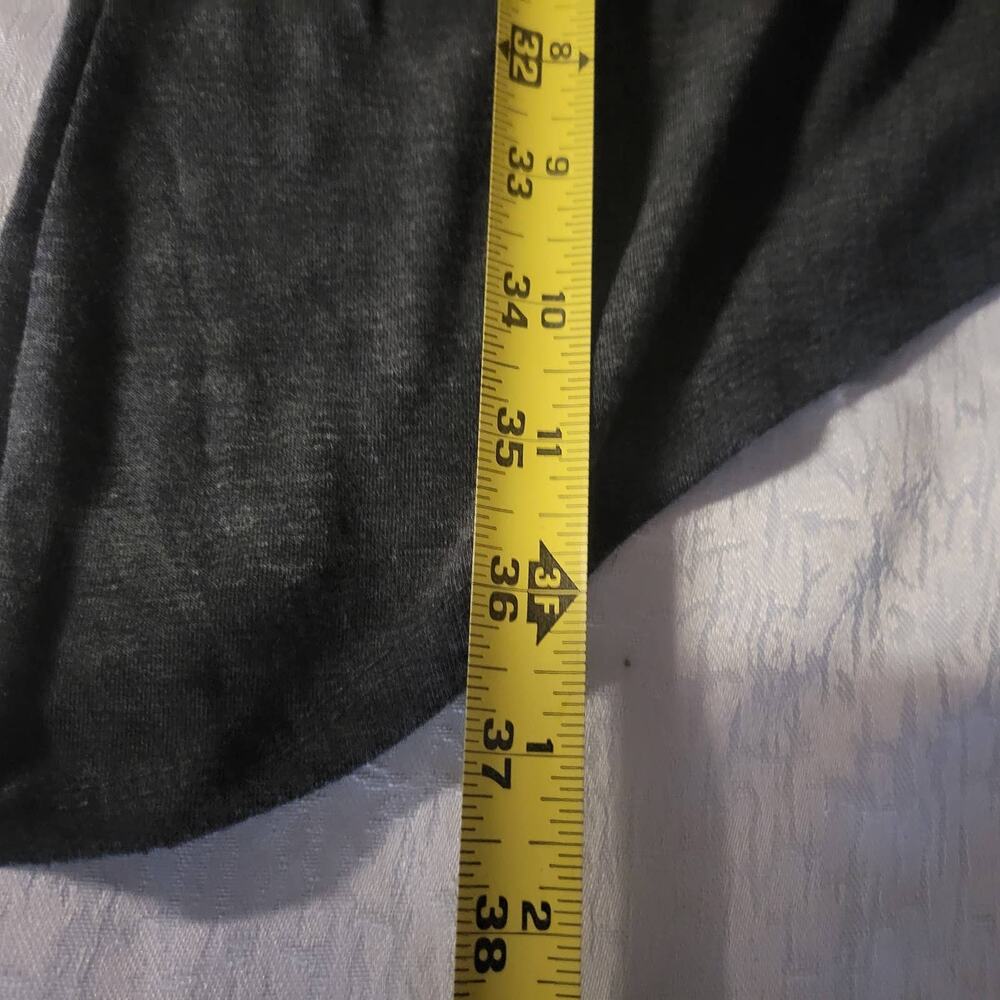 Thanth Women Top Size L Black Semi Sheer Asymmetrical Hem Whimsygoth Tunic - Picture 5 of 7